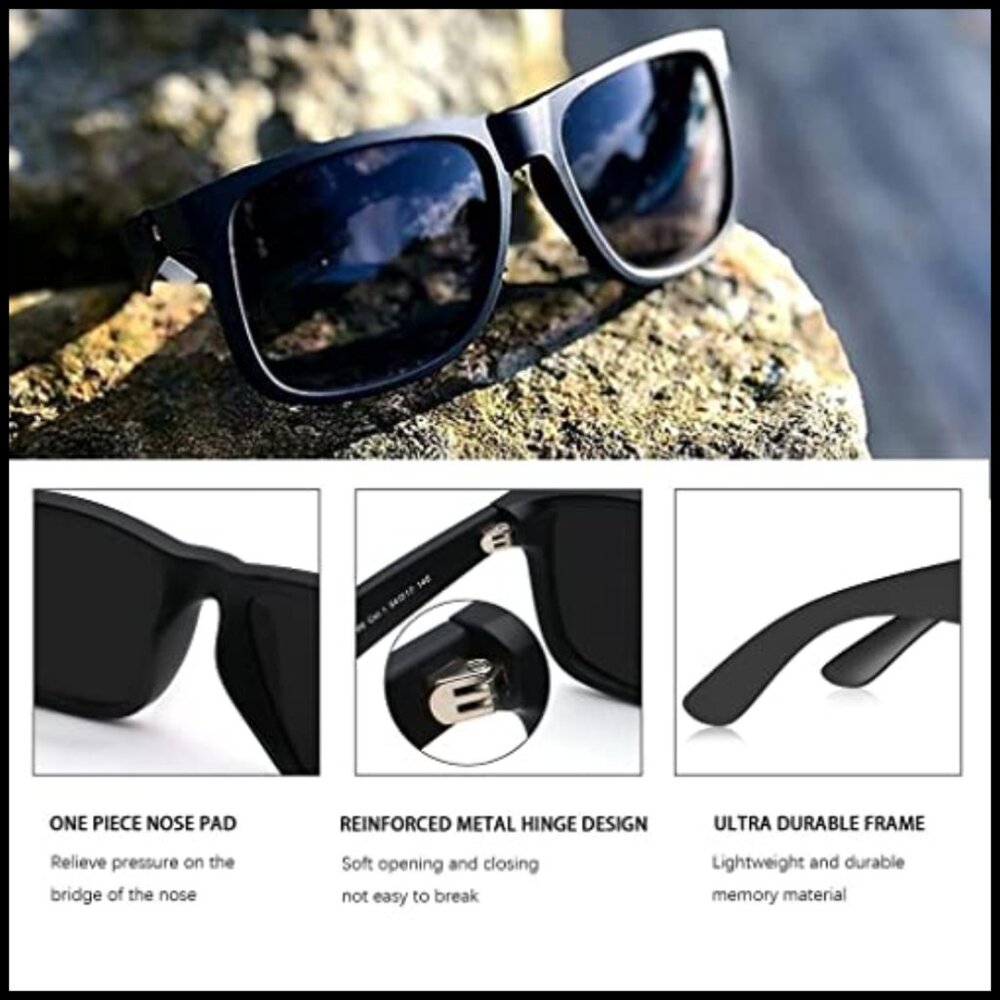 Polarized Rectangular Sunglasses with UV Protecti… - image 6